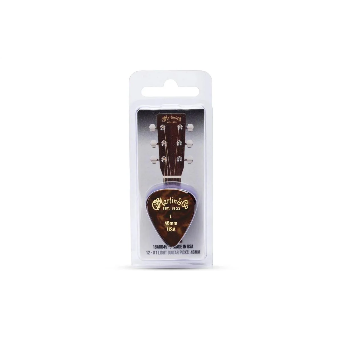 Martin #1 Tortoise Shell Guitar Picks Light .46mm - 12 Pack