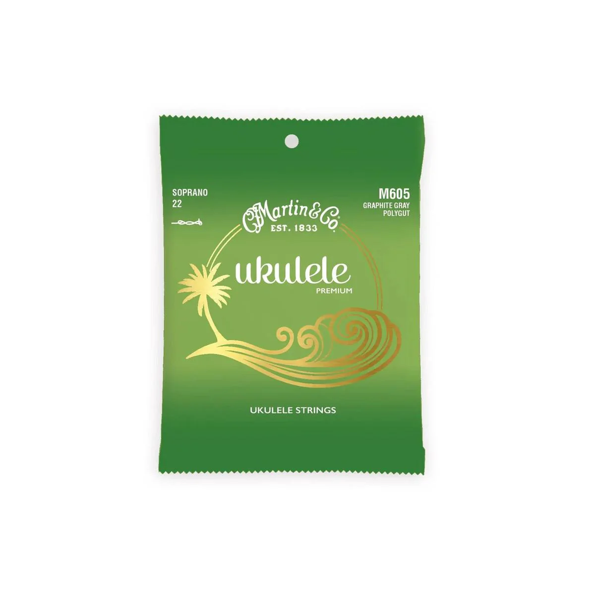 Martin M610 Graphite Grey Polygut Concert Ukulele Strings (G-C-E-A Tuning) - HIGH G