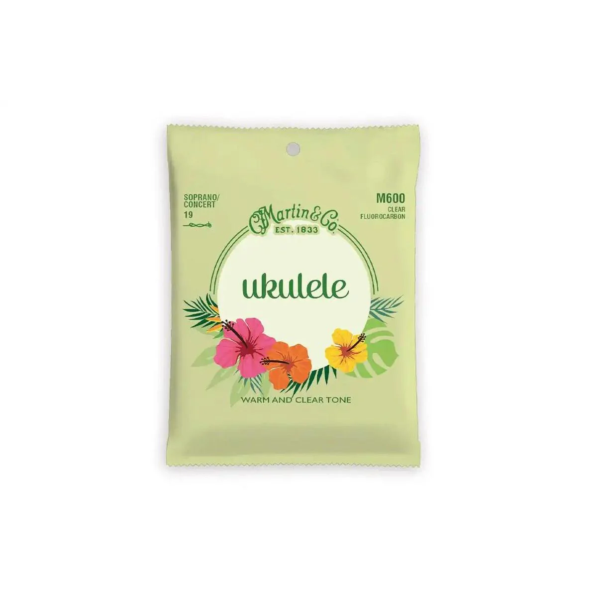 Martin M630 Clear Fluorocarbon Baritone Ukulele Strings (D-G-B-E Tuning) - WOUND D & G