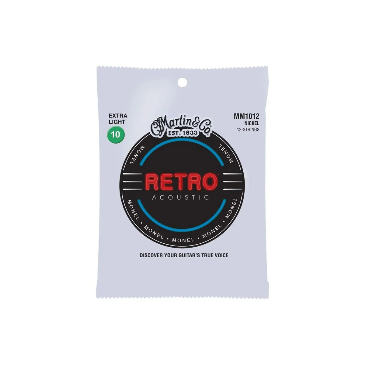 Martin MM1012 Retro Acoustic Monel 12-String Guitar Strings - Extra Light .010-.027