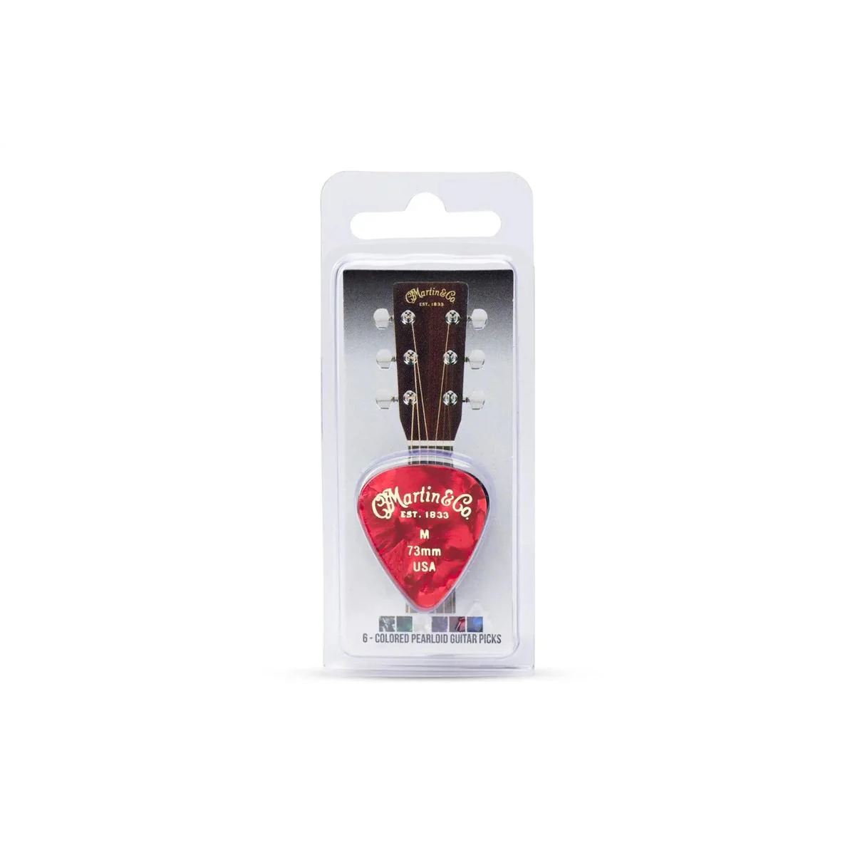 Martin Multi-Color Peraloid Picks Medium .73mm - 6 Pack