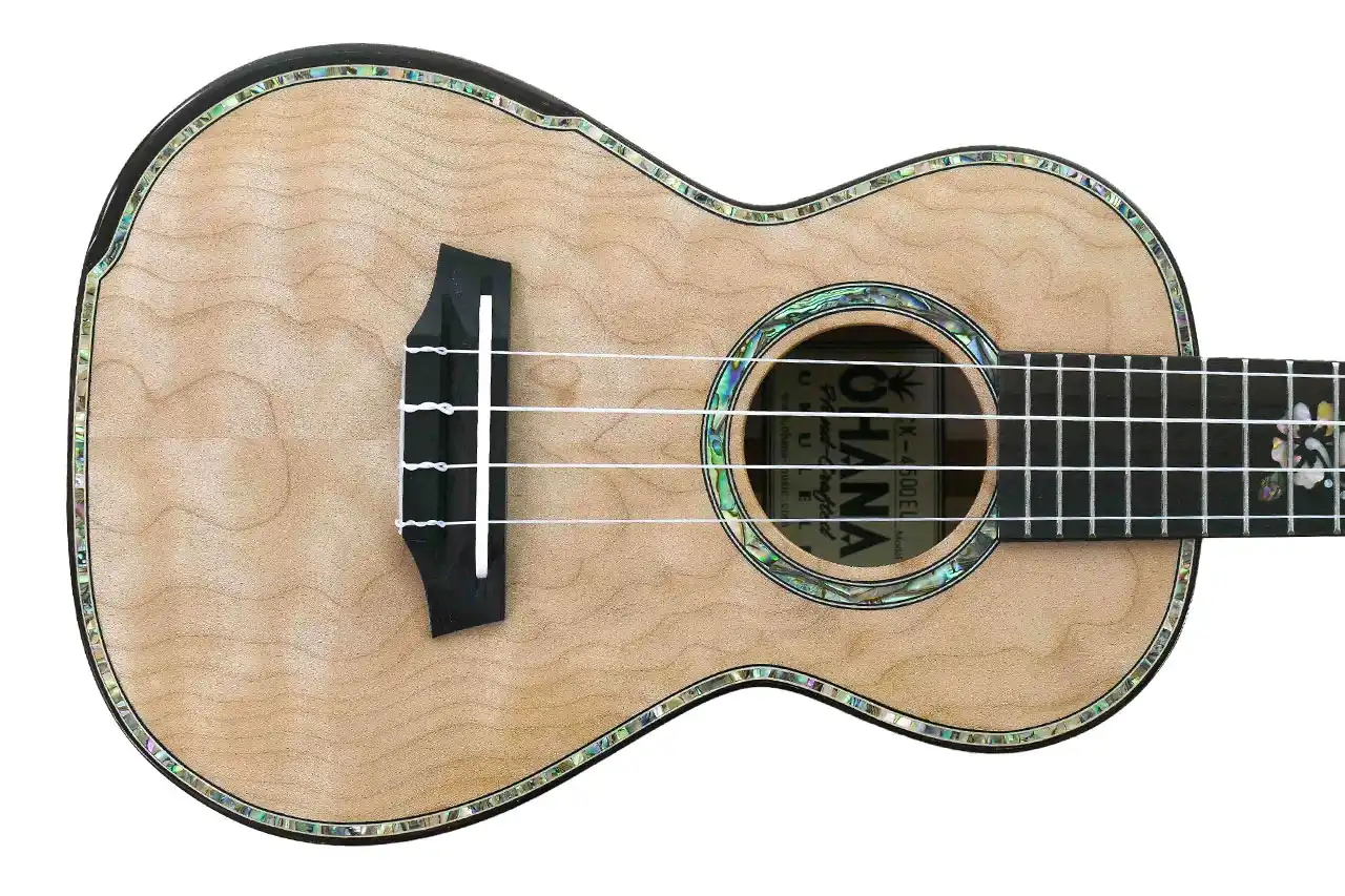 Ohana CK-450QEL Solid Quilted Eucalyptus Concert Ukulele