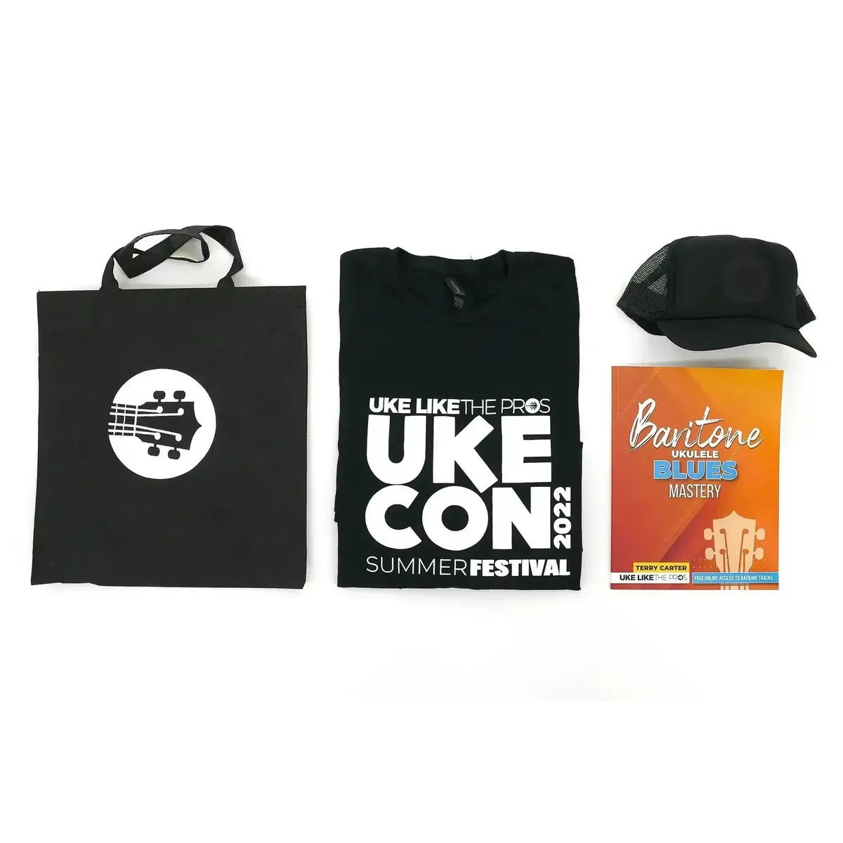 Ukulele Merch Package - UkeCon 2022 Shirt, Book, ULTP Hat and Bag - Image 2