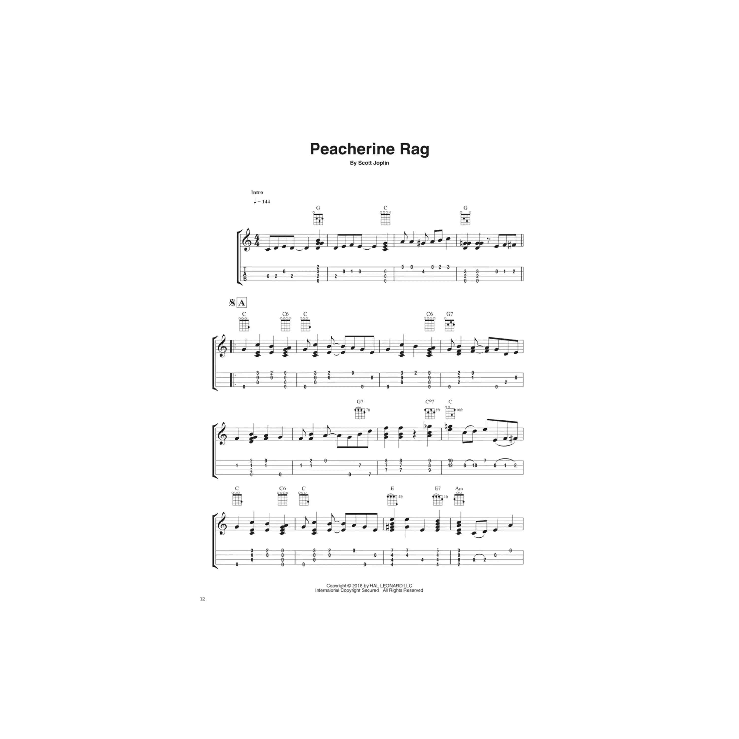 Ragtime Fingerstyle Ukulele 15 Classic Rags Arranged for Solo Ukulele - Image 4