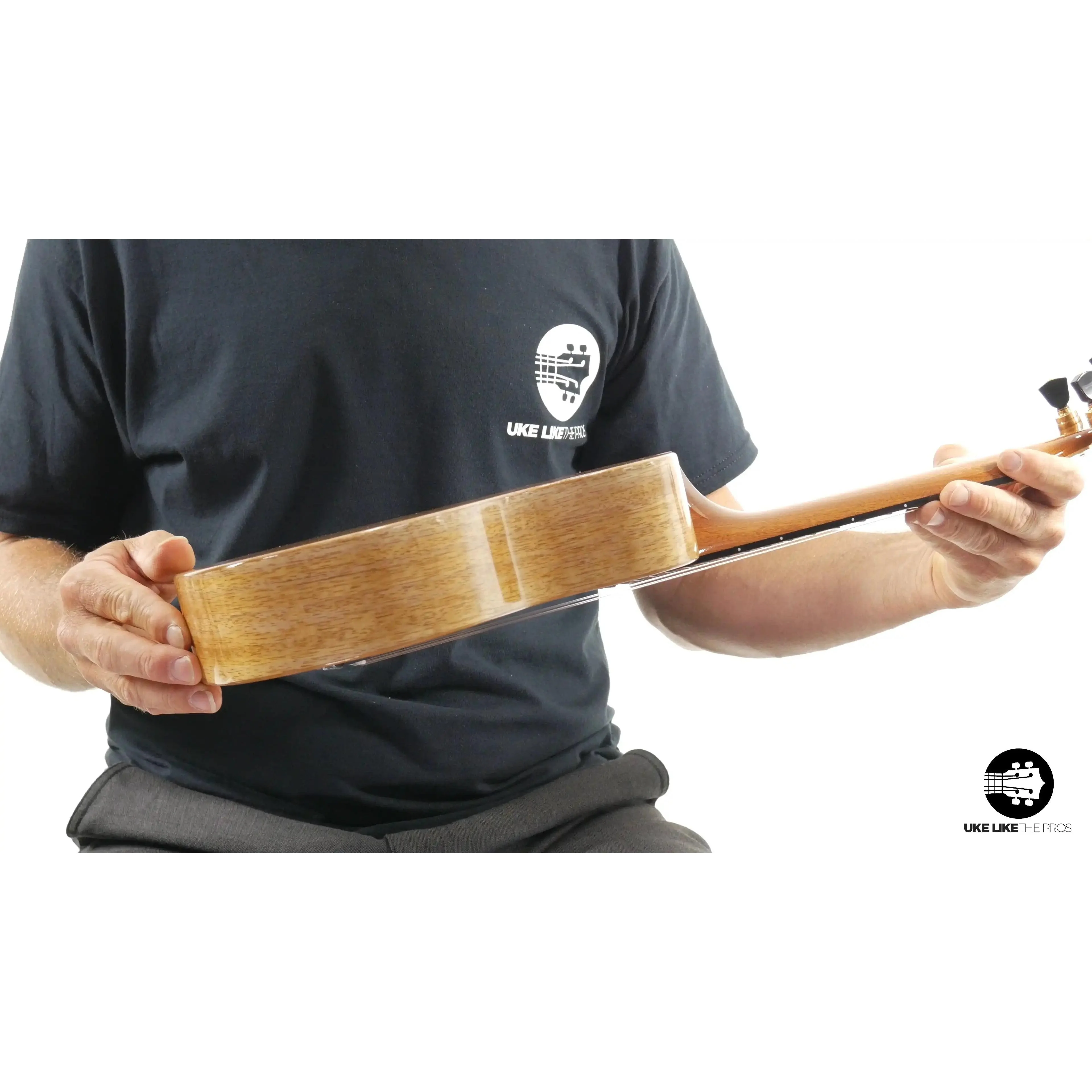Rebel Double Creme Long Neck Concert Ukulele Mango "Fool's Gold" - Image 5