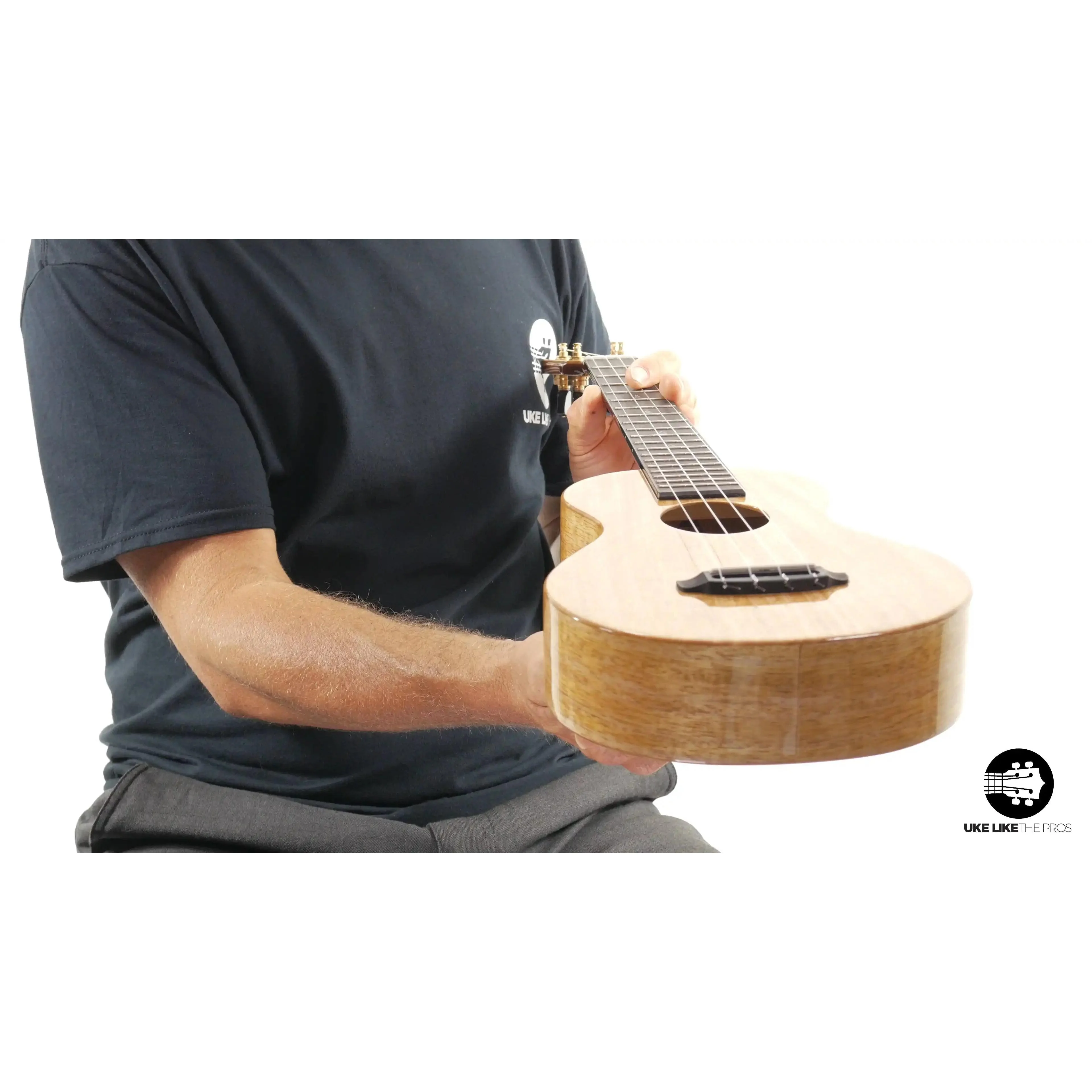 Rebel Double Creme Long Neck Concert Ukulele Mango "Fool's Gold" - Image 8