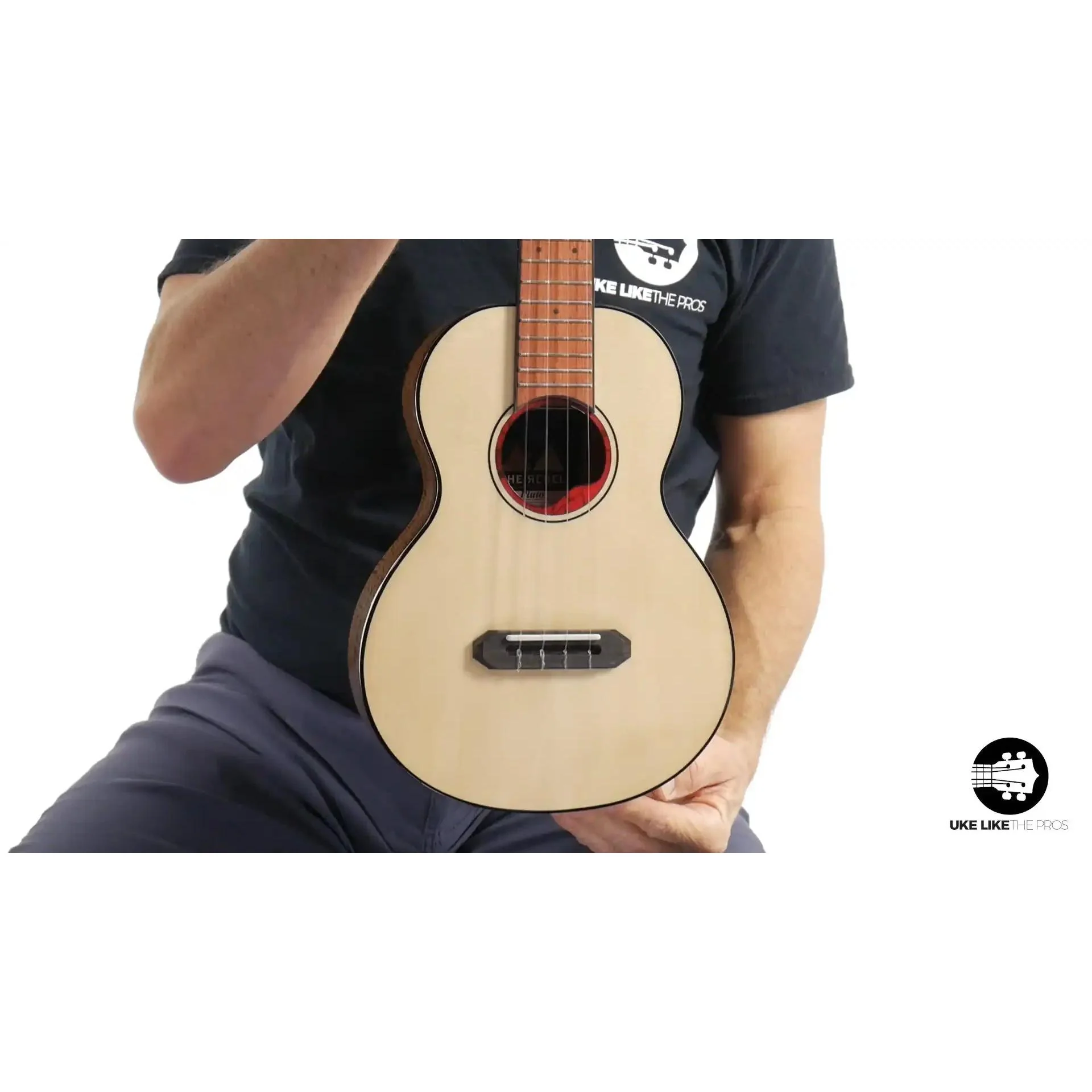 Rebel Pluto Tenor Ukulele Solid Spruce Top and Curly Acacia "Fire Walk"