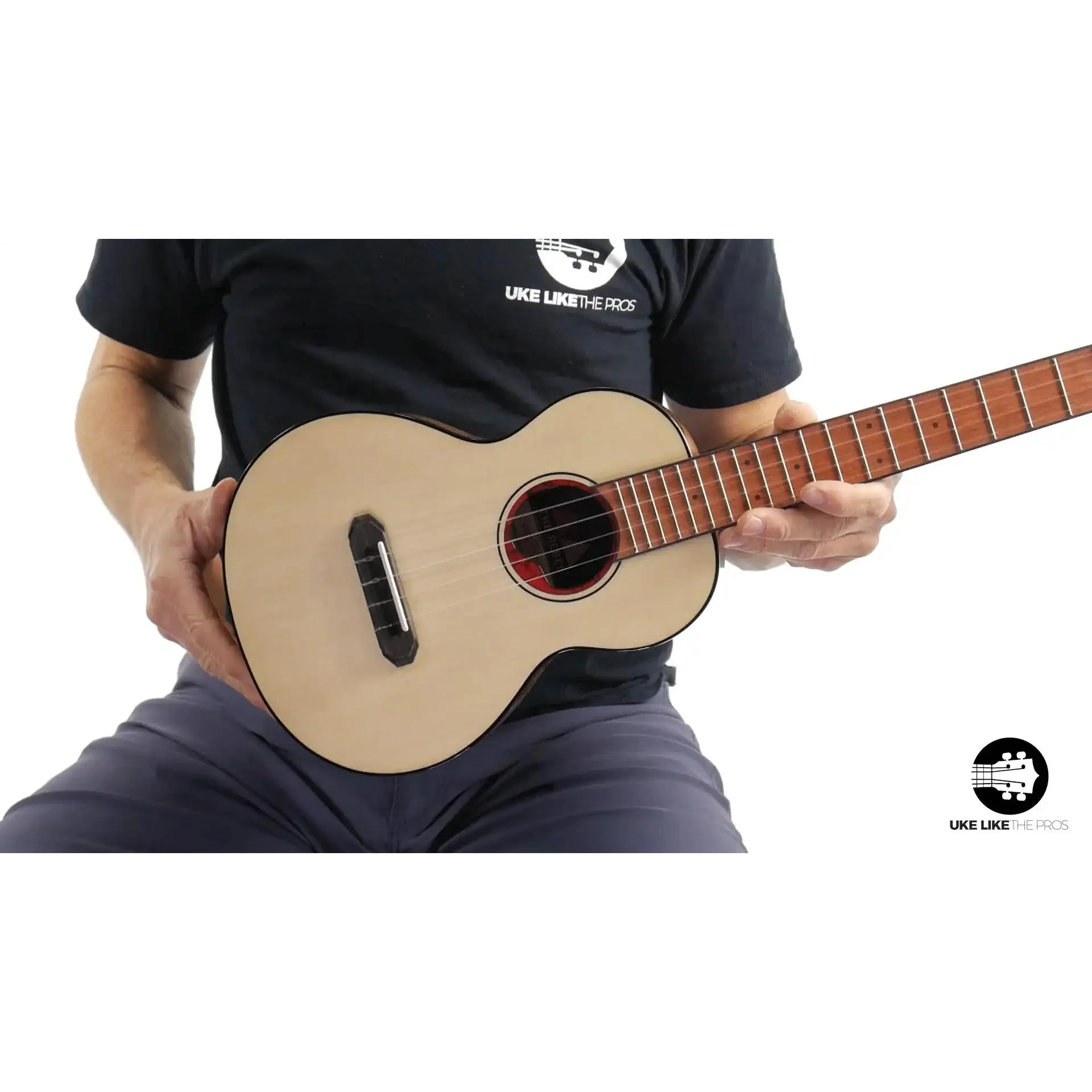 Rebel Pluto Tenor Ukulele Solid Spruce Top and Curly Acacia "Fire Walk" - Image 10
