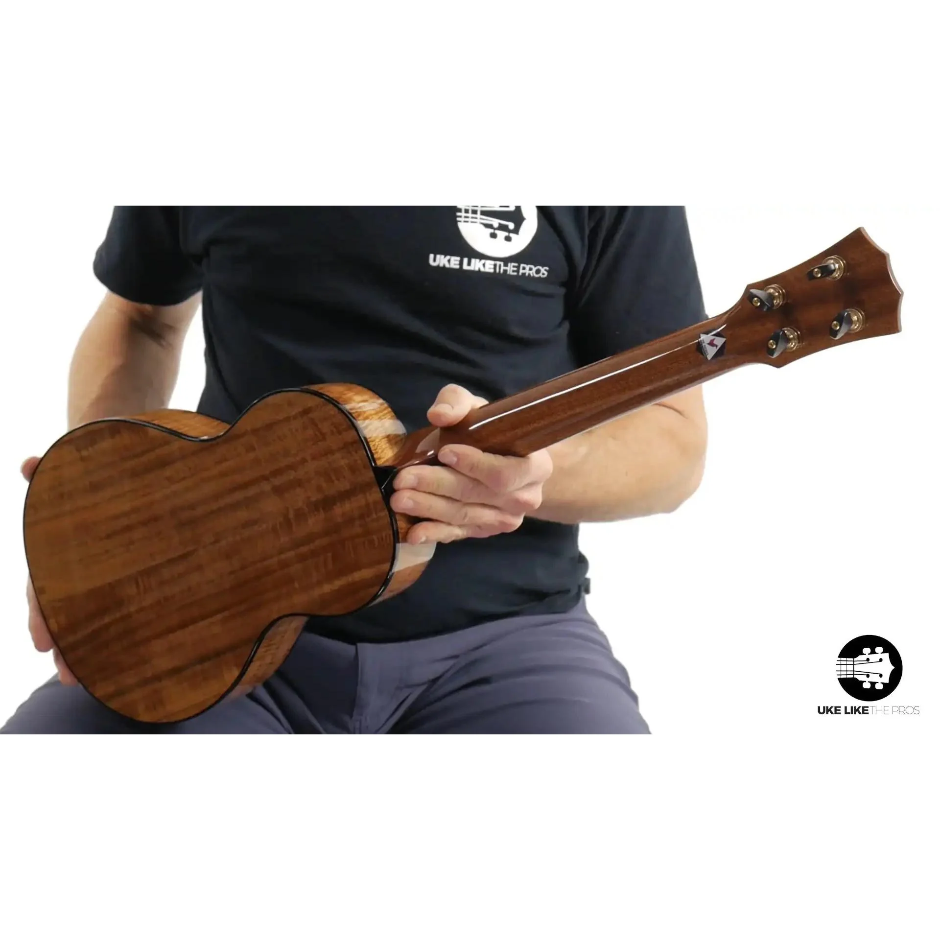 Rebel Pluto Tenor Ukulele Solid Spruce Top and Curly Acacia "Fire Walk" - Image 4