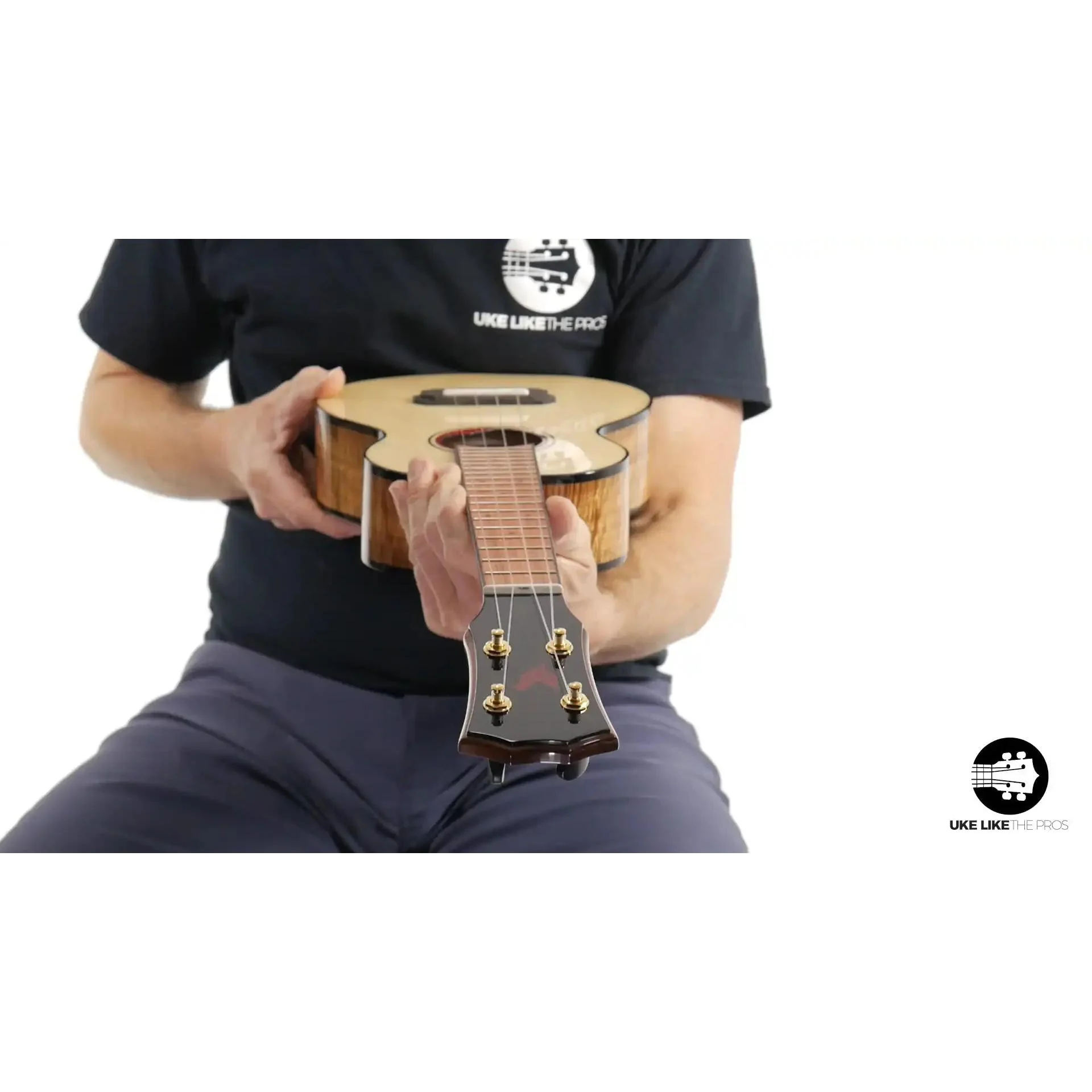Rebel Pluto Tenor Ukulele Solid Spruce Top and Curly Acacia "Fire Walk" - Image 5