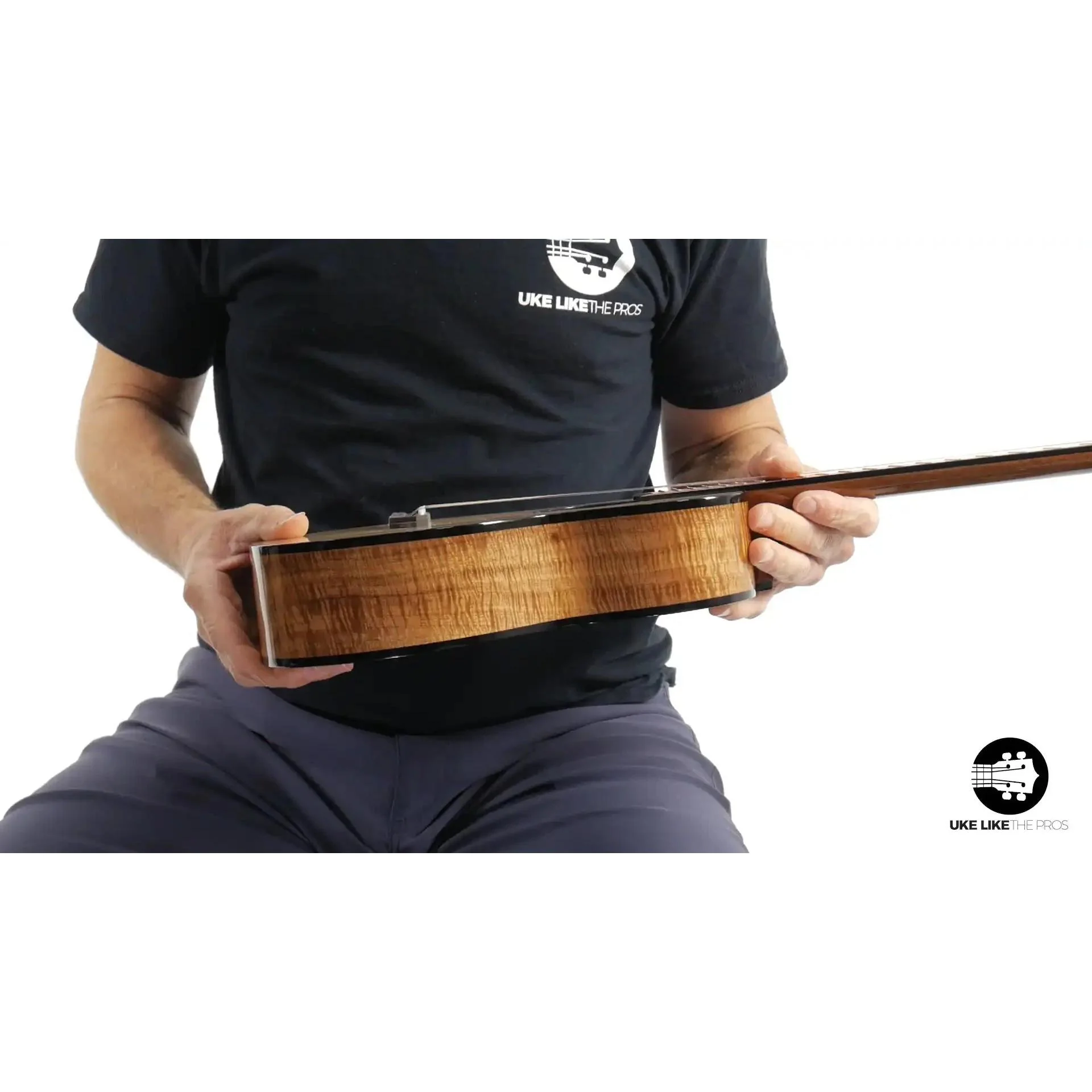 Rebel Pluto Tenor Ukulele Solid Spruce Top and Curly Acacia "Fire Walk" - Image 8