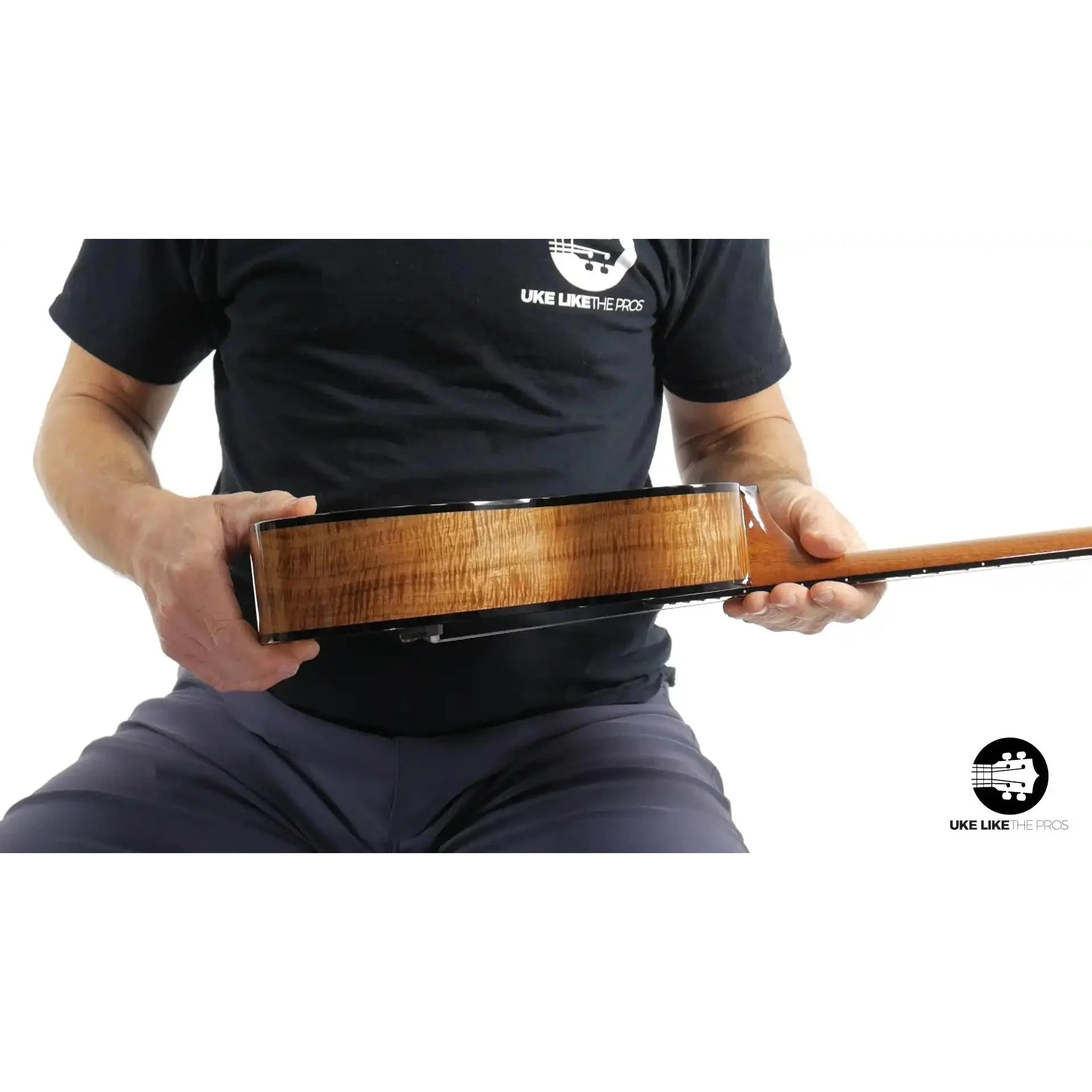 Rebel Pluto Tenor Ukulele Solid Spruce Top and Curly Acacia "Fire Walk" - Image 9