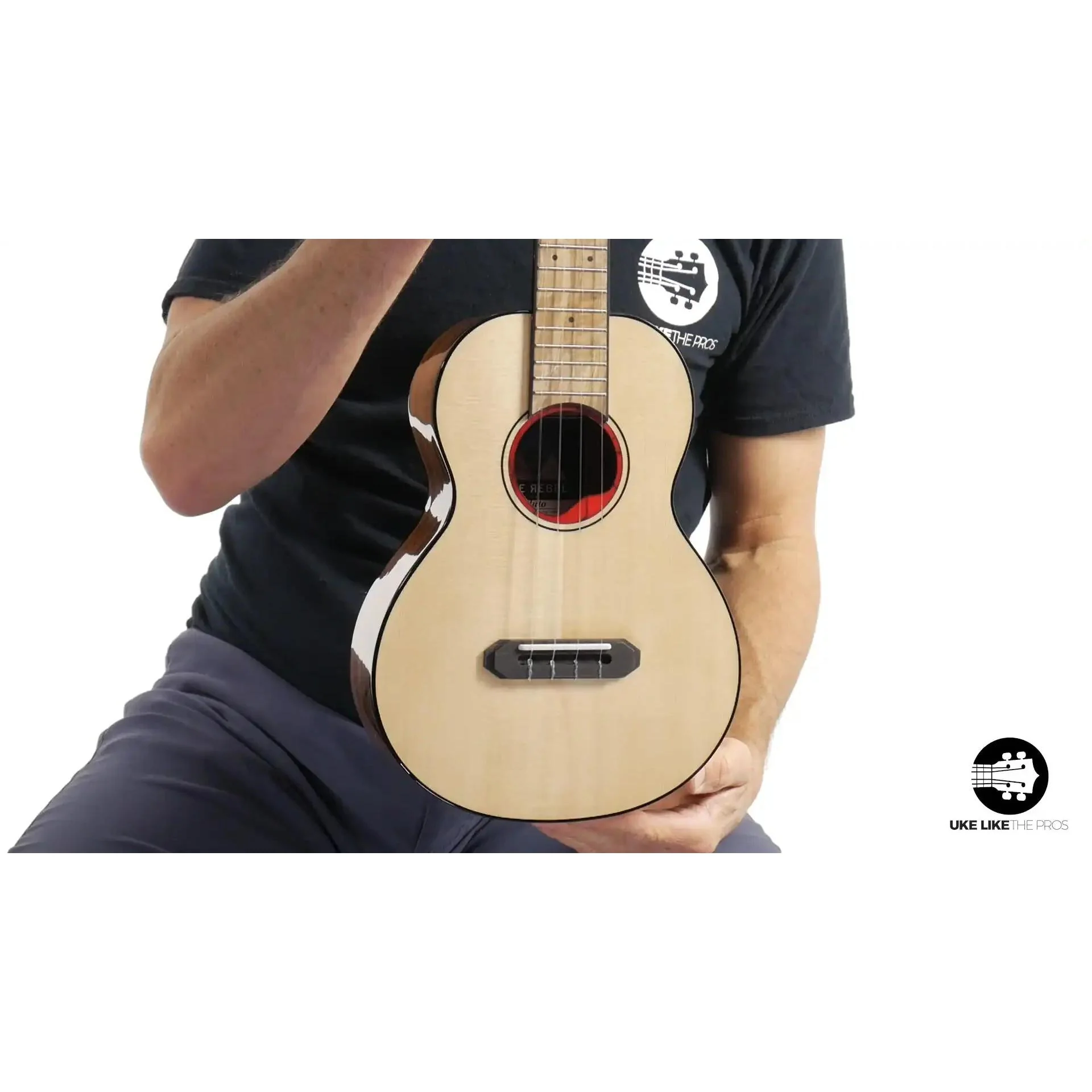Rebel Pluto Tenor Ukulele Solid Spruce Top and Curly Acacia "Imperial Guard"
