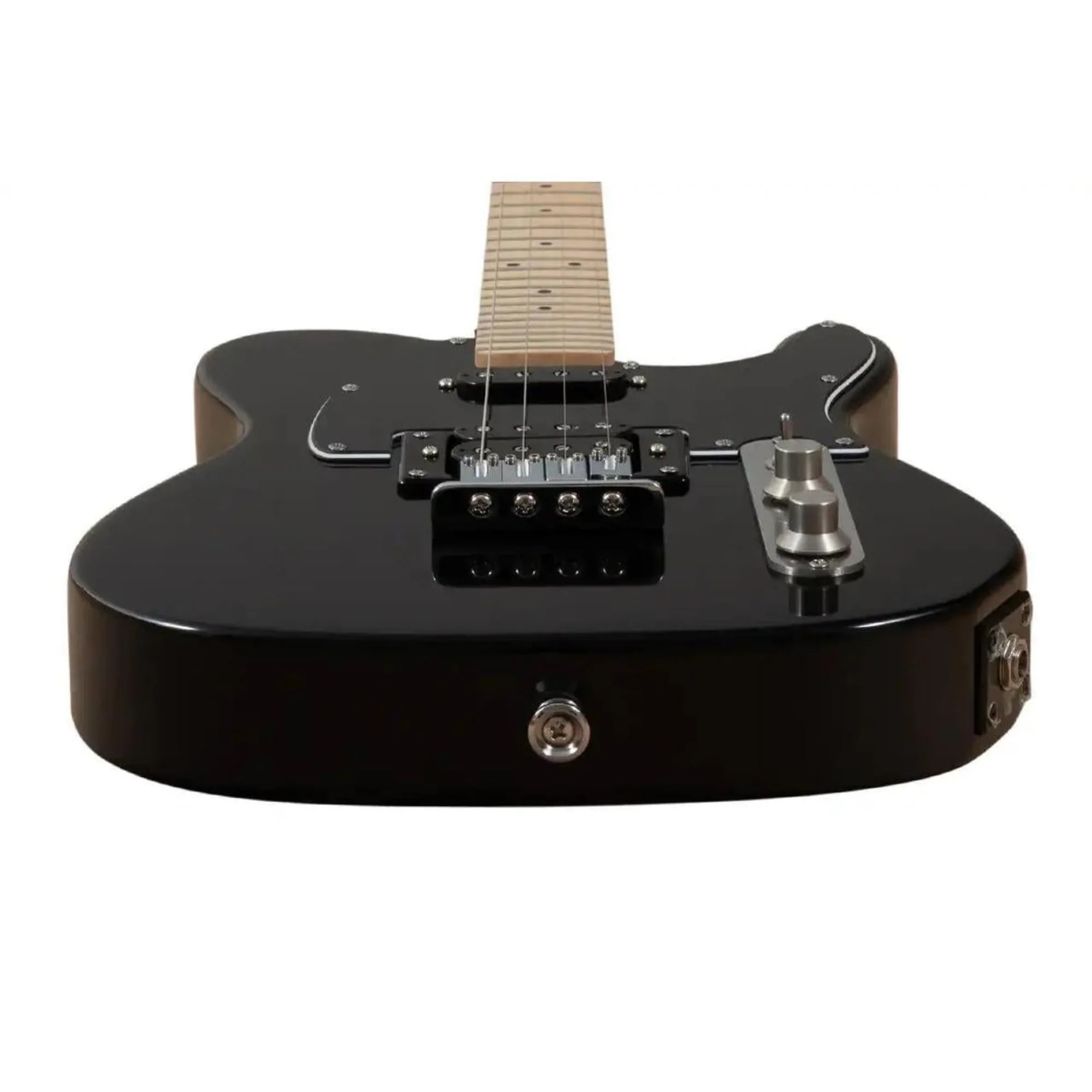 Risa TE-432-BL Tele Style Steel String Electric Tenor Ukulele - Black - Image 3