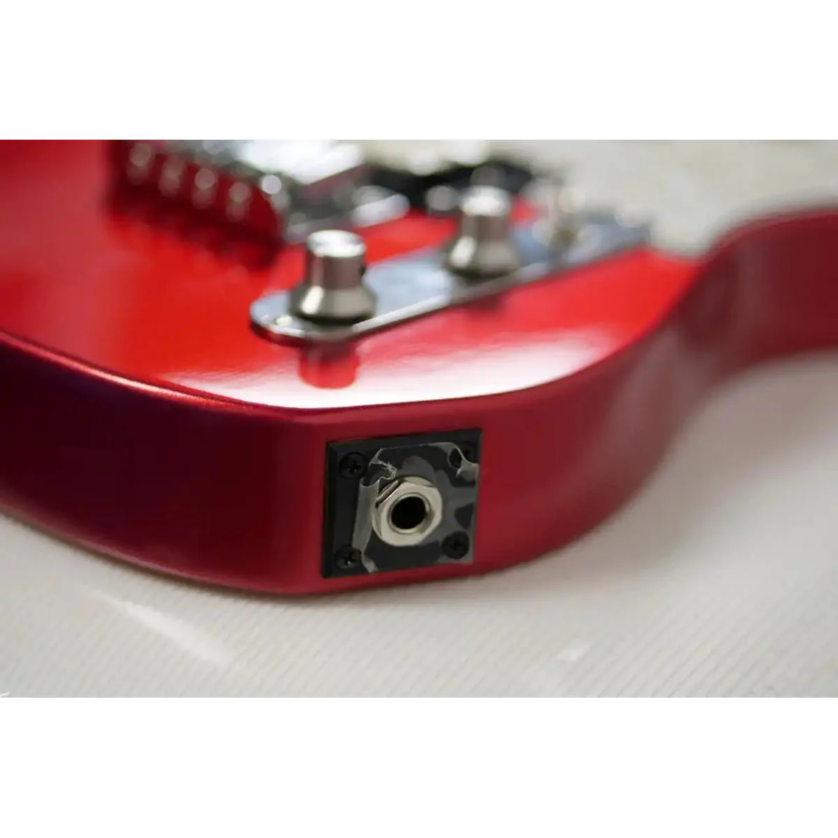 Risa TE-432 Custom Red Tele Style Steel String Electric Tenor Ukulele - Image 3