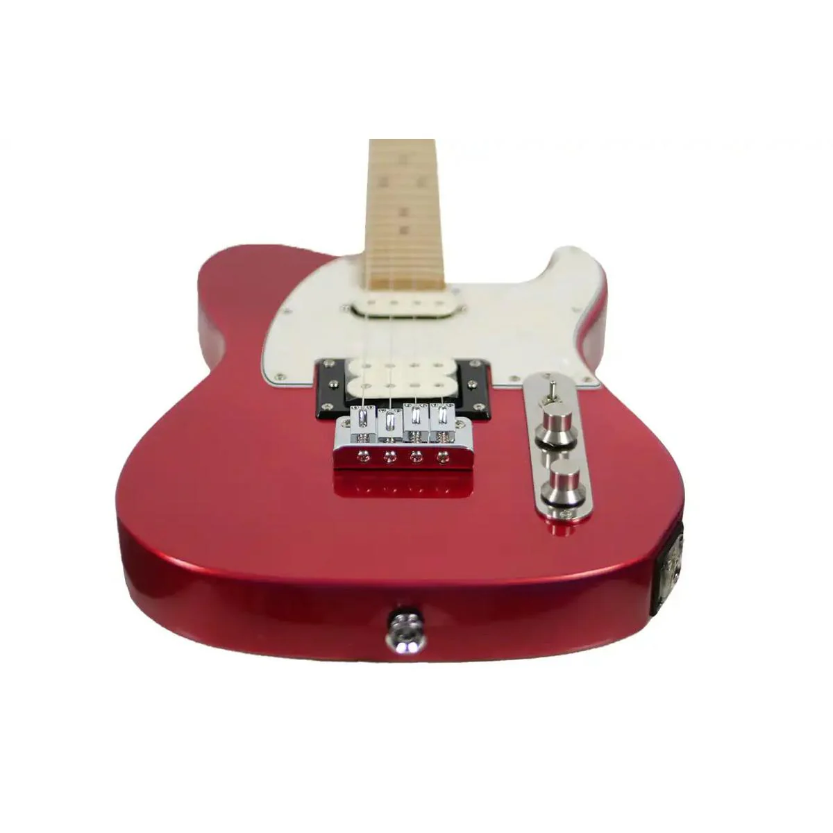 Risa TE-432 Custom Red Tele Style Steel String Electric Tenor Ukulele - Image 4
