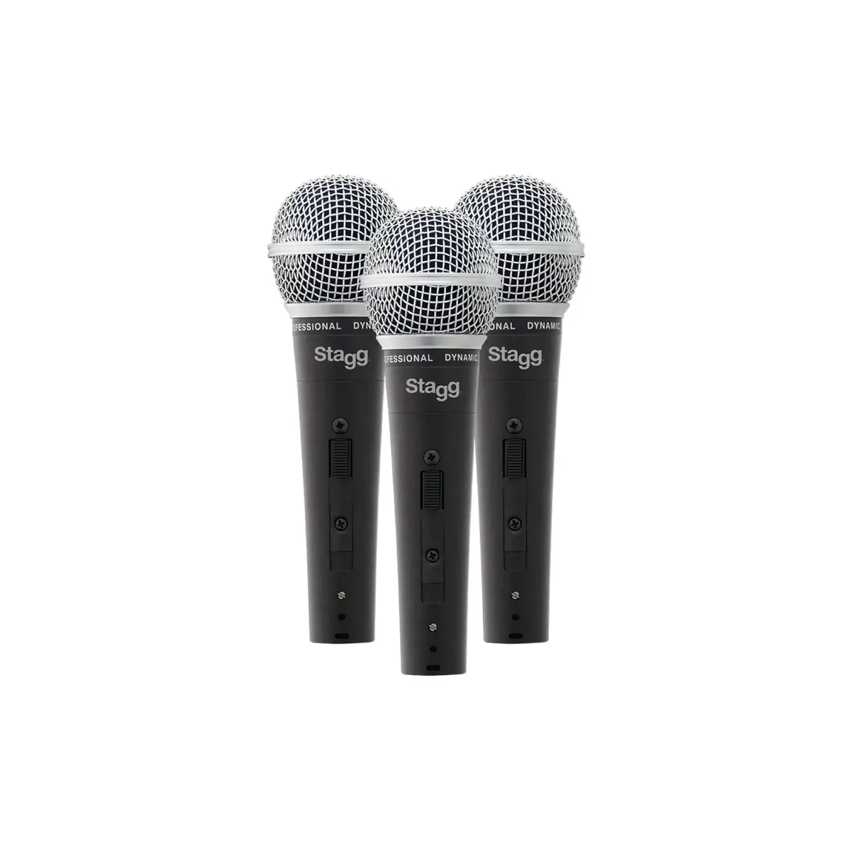 Stagg SDM50-3 Professional Cardioid Dynamic Microphones 3 Pack - DC78 Cartridge