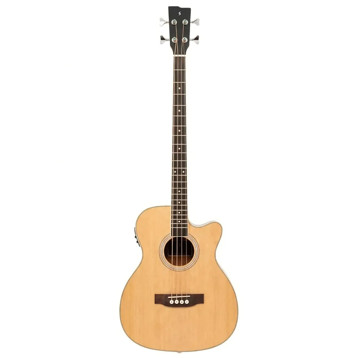 Stagg SA40BASS ACE-N Acoustic-Electric Jumbo Bass Guitar with Cutaway - Image 3
