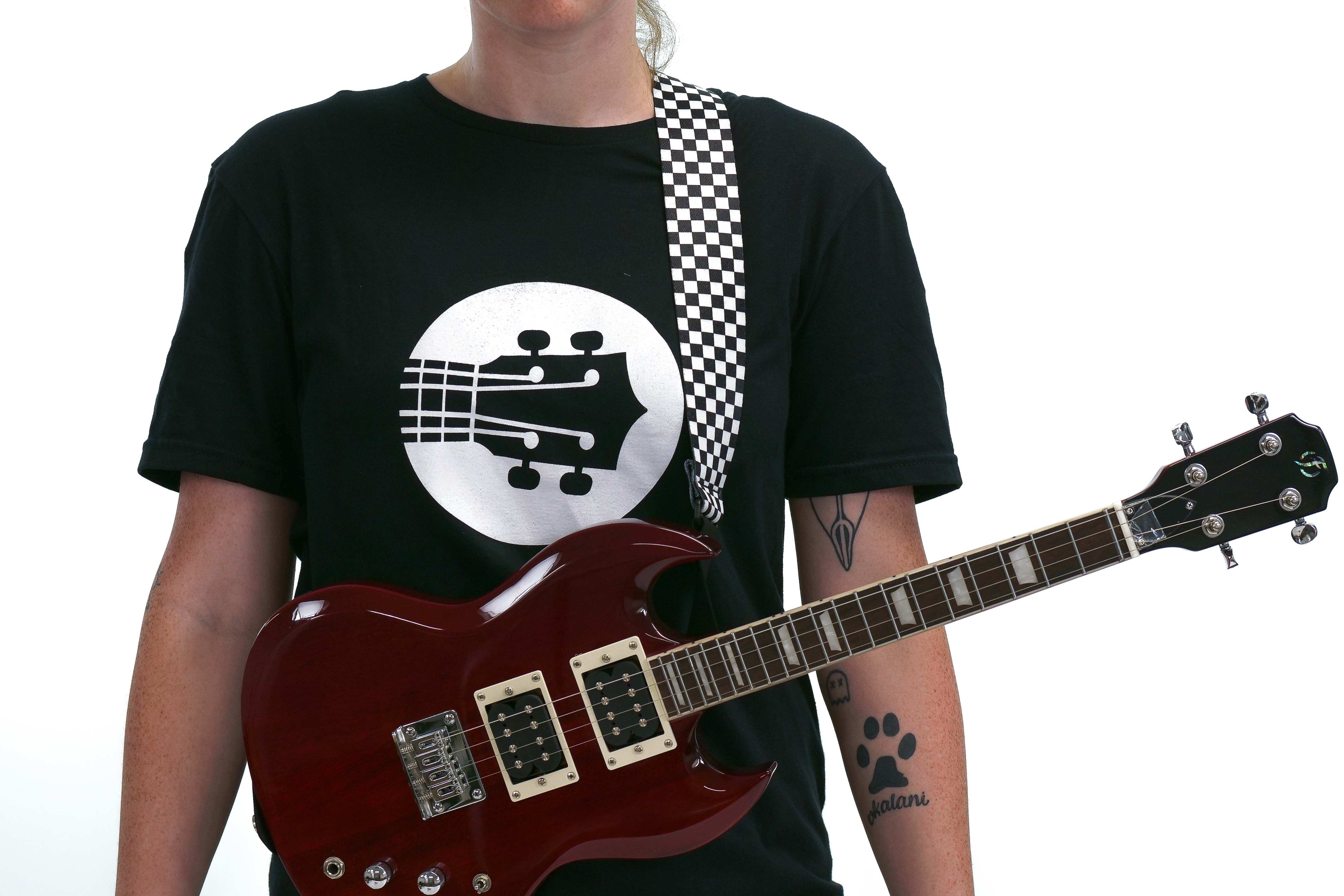 Terry Carter Music Store 2 Inch Sublimation Guitar and Ukulele Strap - CHECKERBOARD - Image 9