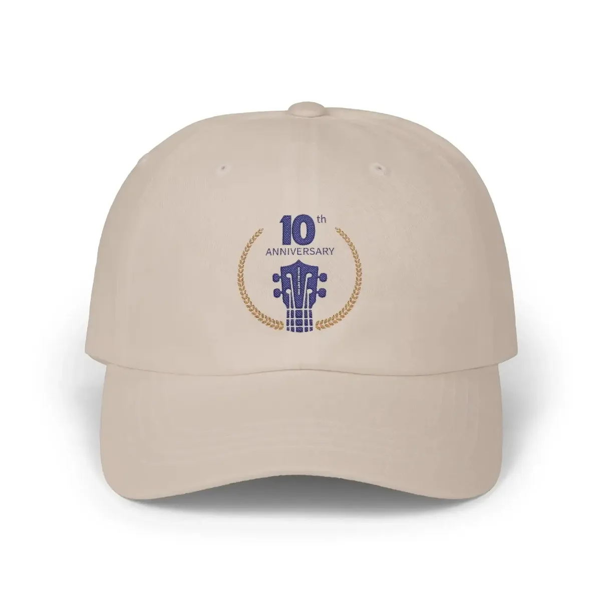 Uke Like The Pros 10th Anniversary Embroidered Dad Cap - Stone