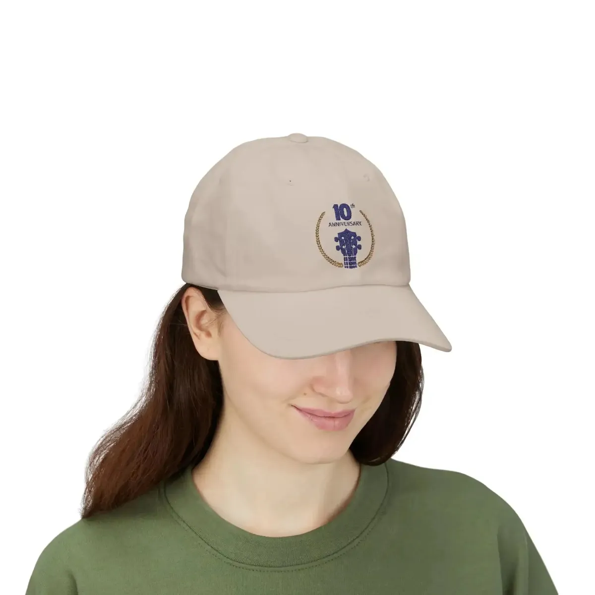 Uke Like The Pros 10th Anniversary Embroidered Dad Cap - Stone - Image 6