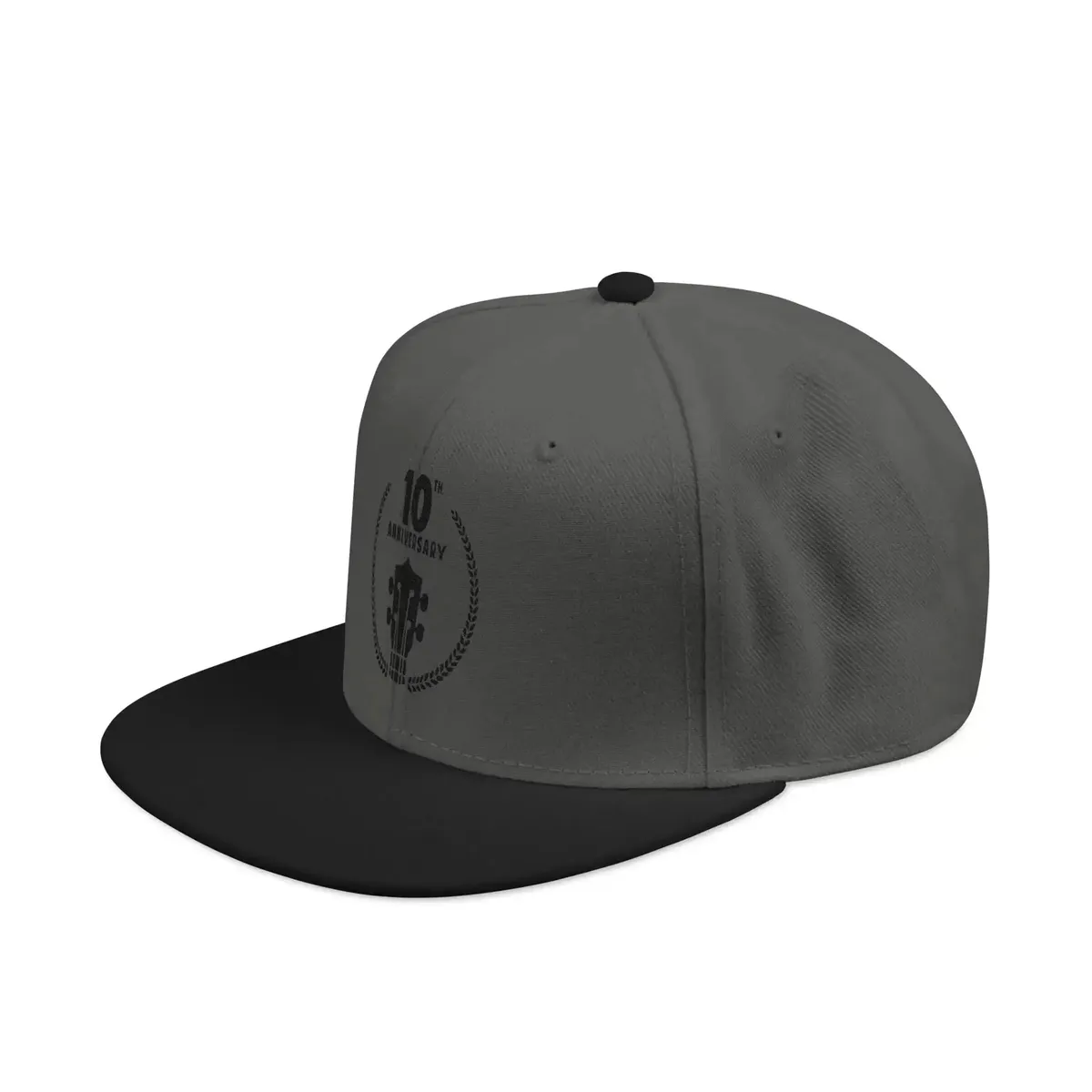 Uke Like The Pros 10th Anniversary Embroidered Snapback Hat - Black Logo