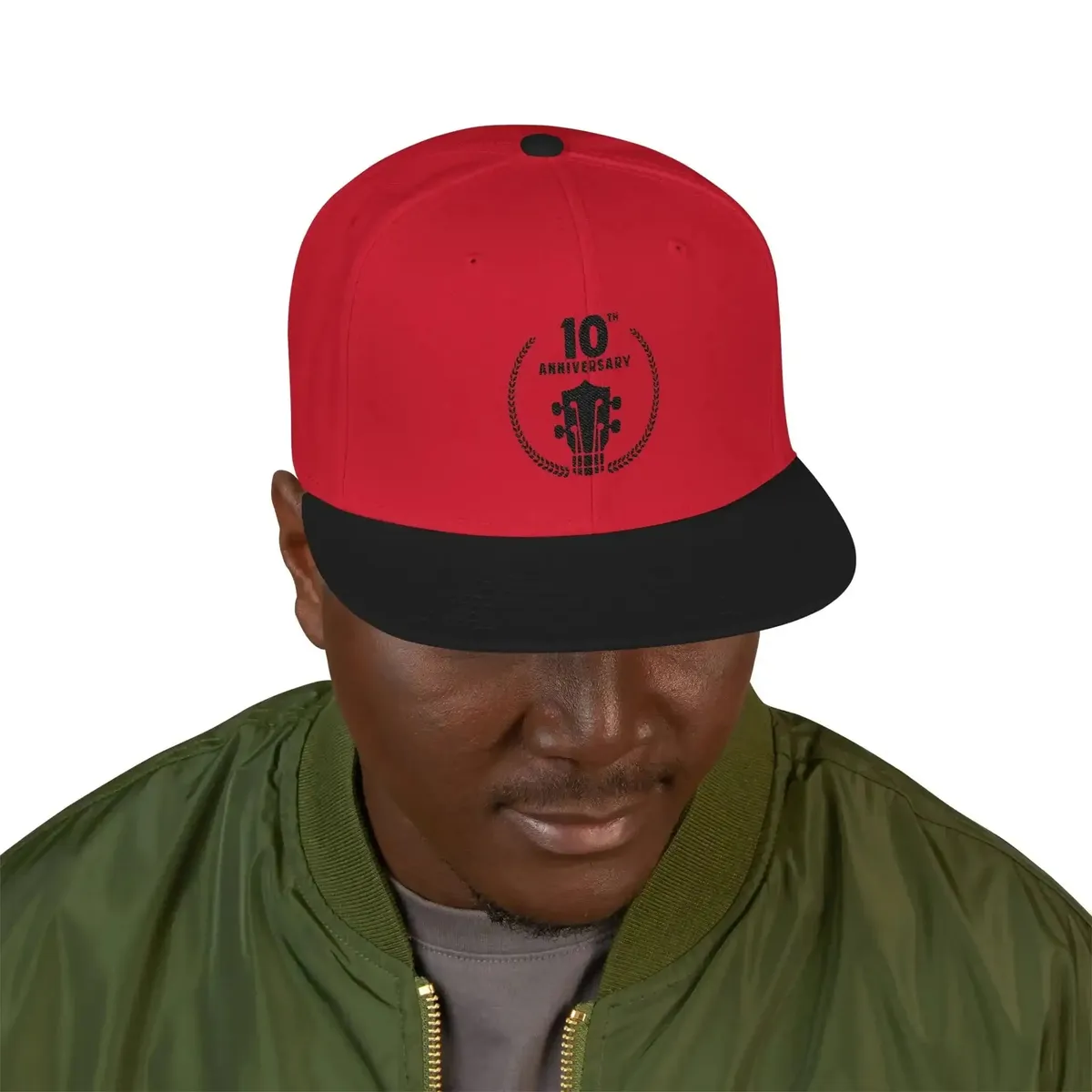 Uke Like The Pros 10th Anniversary Embroidered Snapback Hat - Black Logo - Image 20