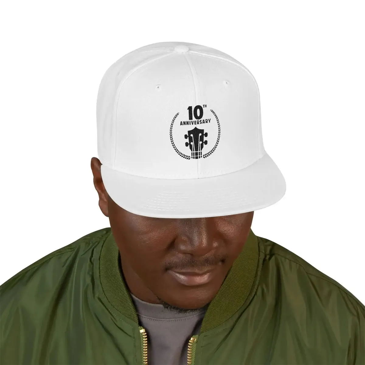 Uke Like The Pros 10th Anniversary Embroidered Snapback Hat - Black Logo - Image 32