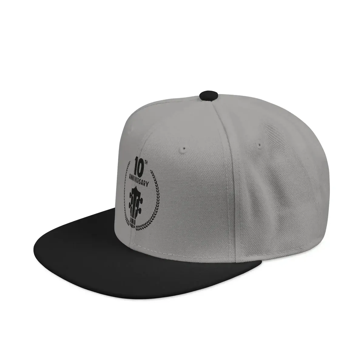 Uke Like The Pros 10th Anniversary Embroidered Snapback Hat - Black Logo - Image 6