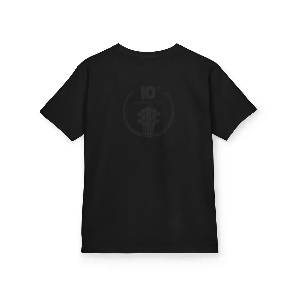 Uke Like The Pros 10th Anniversary Kids T‑Shirt — Black on Black - Image 4