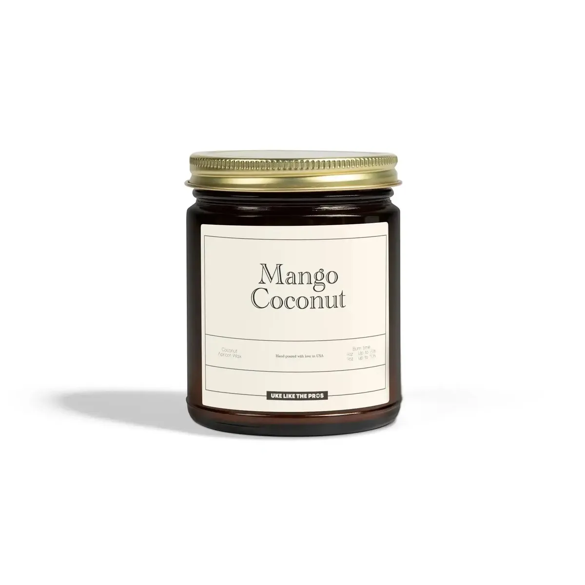 Uke Like The Pros Coconut & Apricot Wax Scented Candle - Mango Coconut (4oz & 9oz) - Image 4
