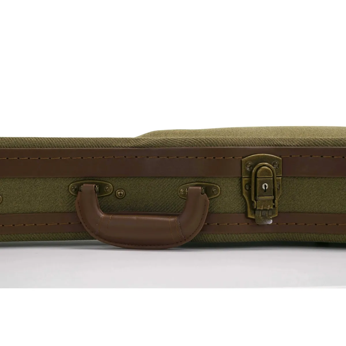 Uke Like The Pros OTB-AT Baritone Ukulele Olive Tweed Archtop Hardshell Case - Image 11