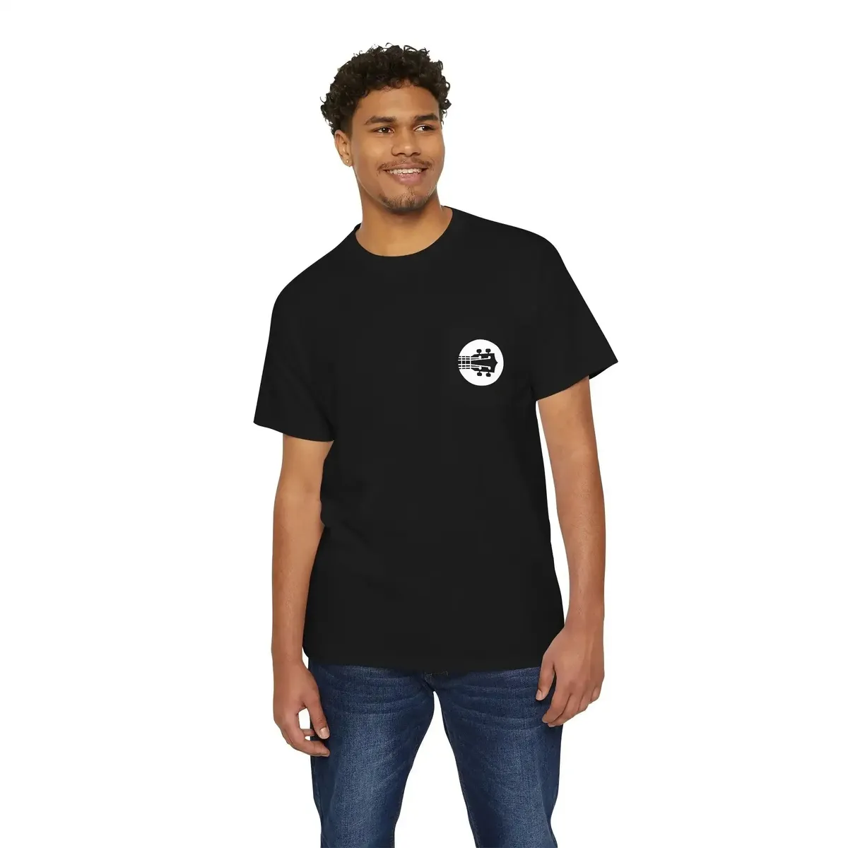 Uke Like The Pros Pocket T-Shirt - Small White Chest Logo - Image 8