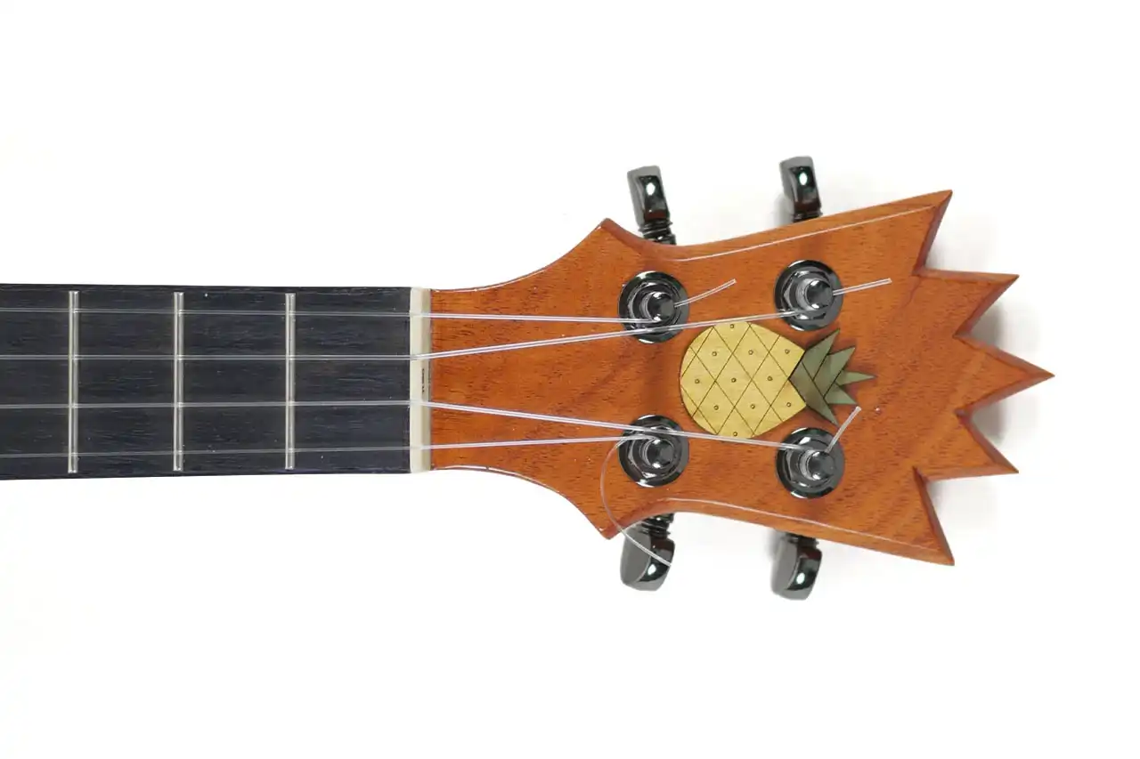 UKeSA 'One Of A Pine' Custom Orange Hibiscus Pineapple Sunday Tenor Ukulele - Pre-Owned - Image 8