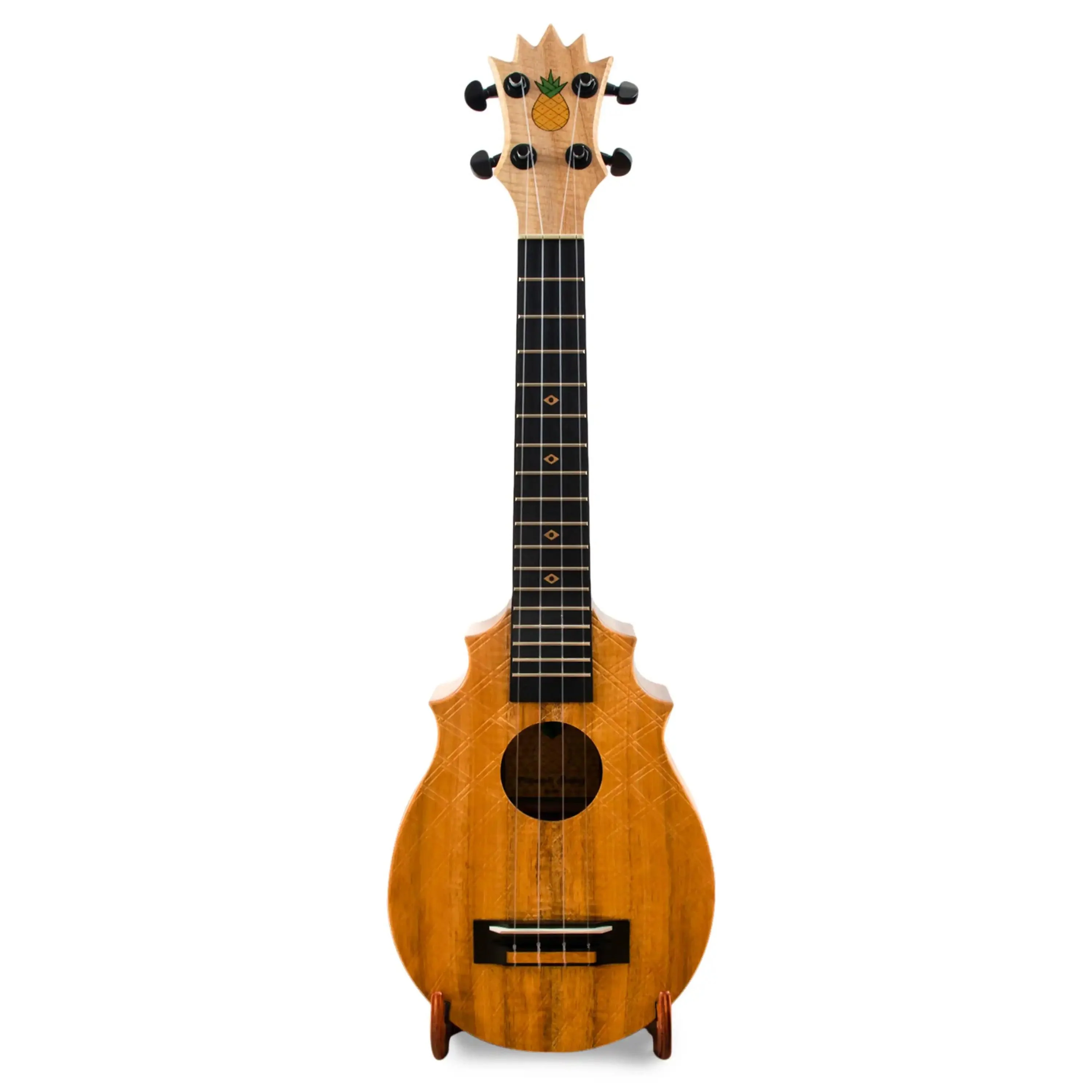 UkeSA Pineapple Sunday Opio Concert Ukulele Solid Acacia "Henry VI" by Pops KoAloha (DISCOUNTED $387) - Image 3