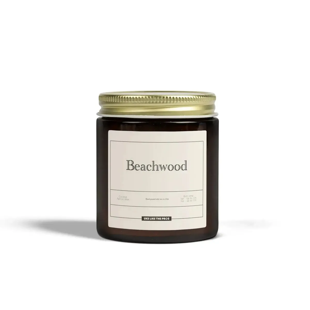 Uke Like The Pros Coconut & Apricot Wax Scented Candle - Beachwood (4oz & 9oz) - Image 2