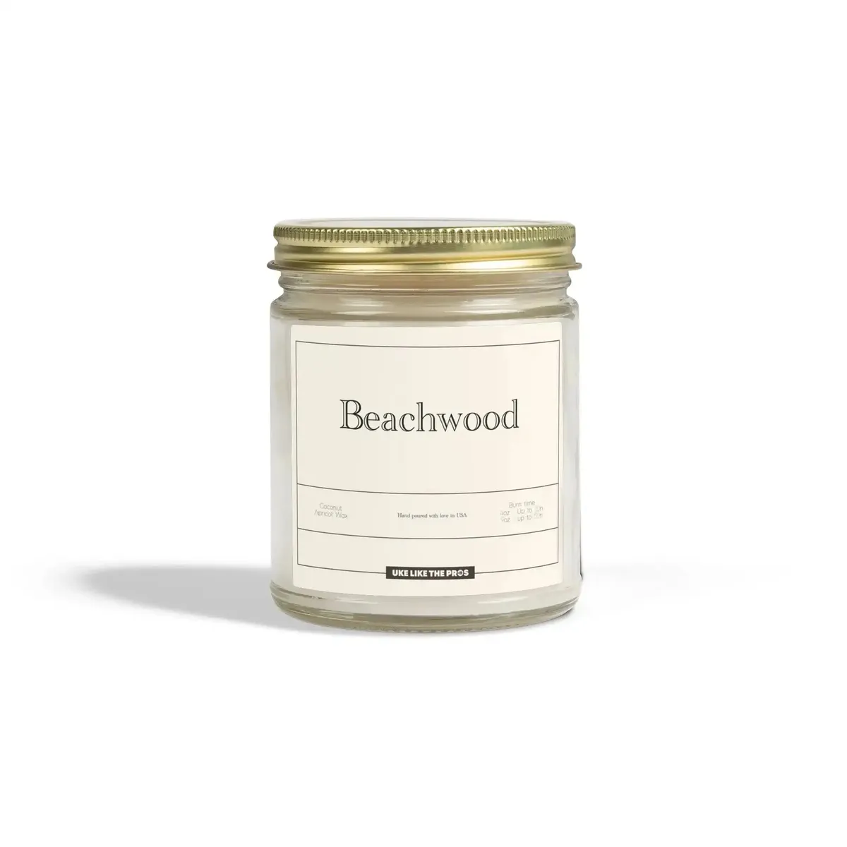 Uke Like The Pros Coconut & Apricot Wax Scented Candle - Beachwood (4oz & 9oz) - Image 3