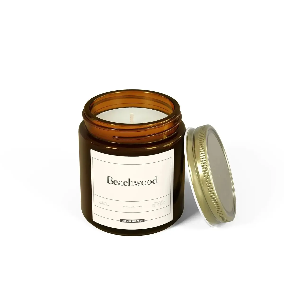 Uke Like The Pros Coconut & Apricot Wax Scented Candle - Beachwood (4oz & 9oz) - Image 8